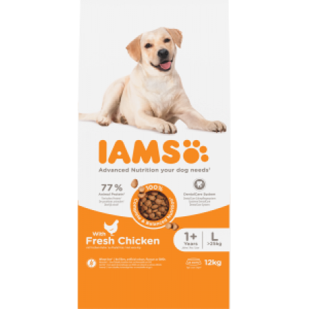 Iams dog adult large chicken 12kg -