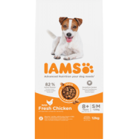 Iams dog senior small/medium chicken 12kg -