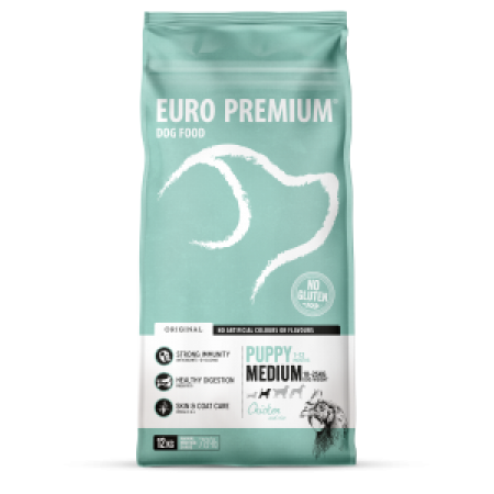 Euro-Premium puppy medium chicken&rice 12kg -