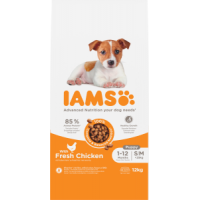 Iams dog puppy/junior small/medium chicken 12kg -