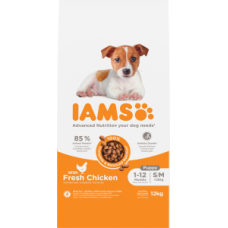 Iams dog puppy/junior small/medium chicken 12kg -